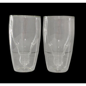 Highwave Good Idea Beer Glass Set of 2 Lightbulb Bulb Double Wall Borosilicate